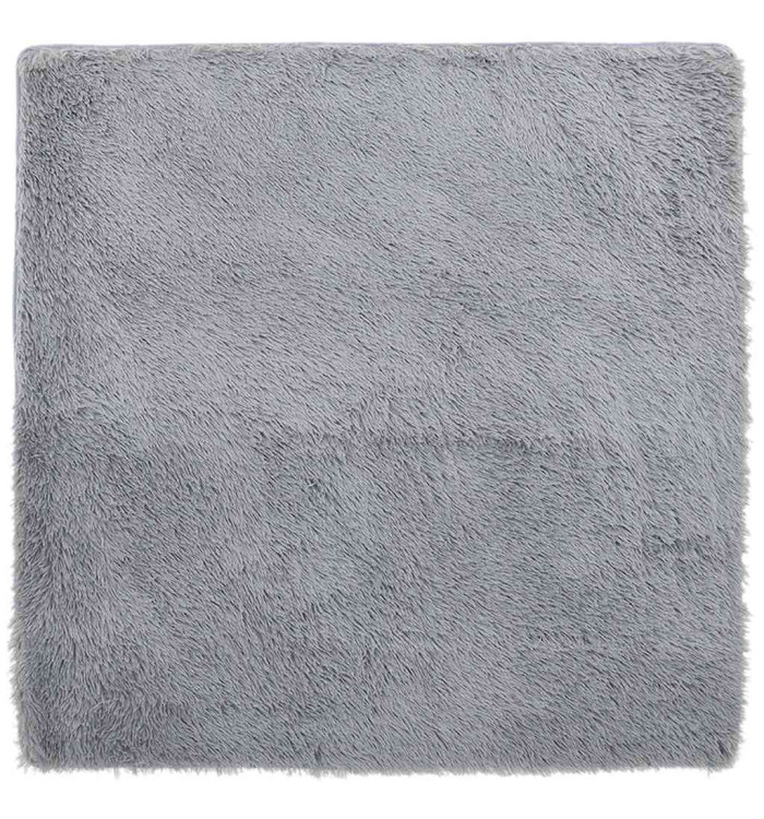 Tapis Shaggy à poils longs NAVARRA gris argenté 240x240 cm | Mobilier & Déco
