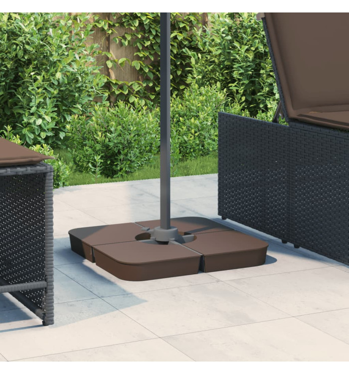 Ensemble de base de parasol pour parasols à pied croisé 4pcs PP | Mobilier & Déco