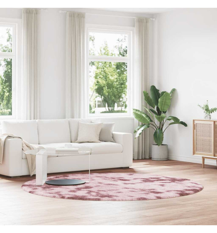 Tapis Shaggy à poils longs NAVARRA rose poudré 240x240 cm | Mobilier & Déco
