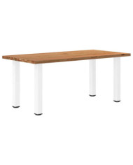 Table à manger marron clair bois de chêne massif rectangulaire | Mobilier & Déco