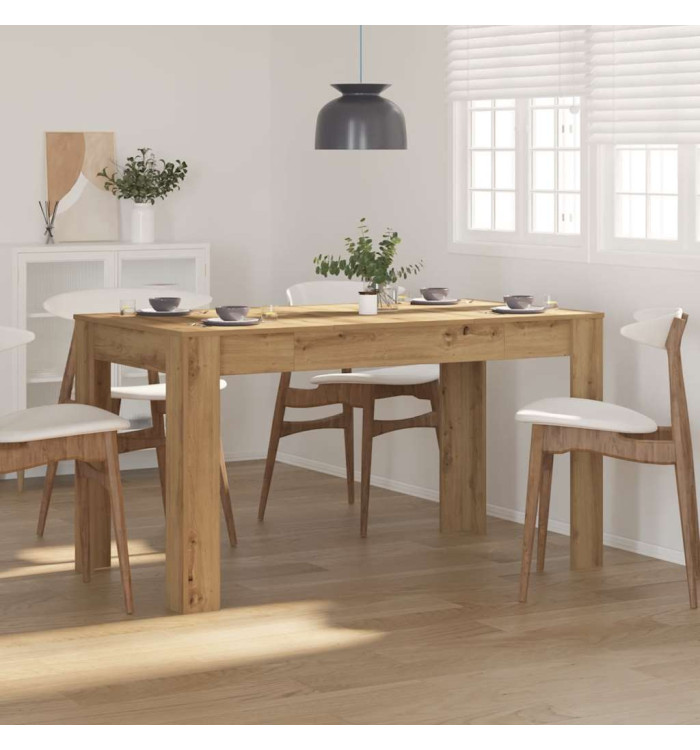 Table à manger chêne artisanal 140x74,5x76 cm bois d'ingénierie | Mobilier & Déco