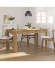 Table à manger chêne artisanal 140x74,5x76 cm bois d'ingénierie | Mobilier & Déco