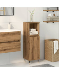 Armoire de salle de bain chêne artisanal 30x30x100 cm | Mobilier & Déco