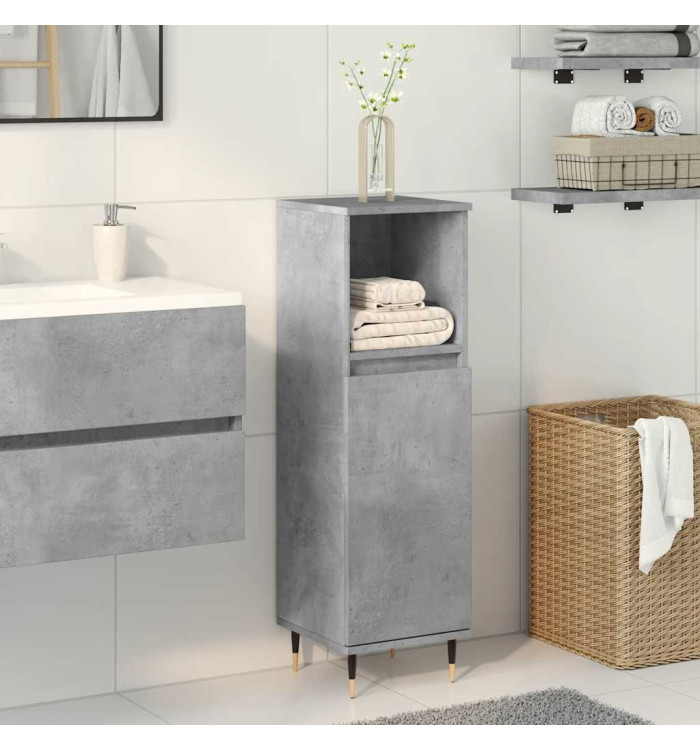 Armoire de salle de bain gris béton 30x30x100 cm | Mobilier & Déco