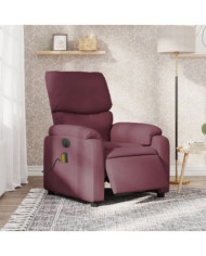 Fauteuil de massage inclinable électrique Violet Tissu | Mobilier & Déco
