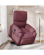 Fauteuil inclinable de massage électrique Violet Tissu | Mobilier & Déco