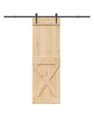 Porte coulissante et kit de quincaillerie 70x210 cm pin massif | Mobilier & Déco