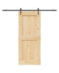 Porte coulissante et kit de quincaillerie 95x210 cm pin massif | Mobilier & Déco