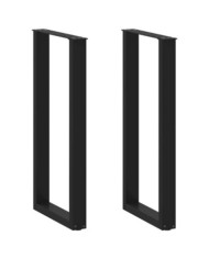 Pieds de table basse forme de U 2 pcs noir 50x(100-101)cm acier | Mobilier & Déco