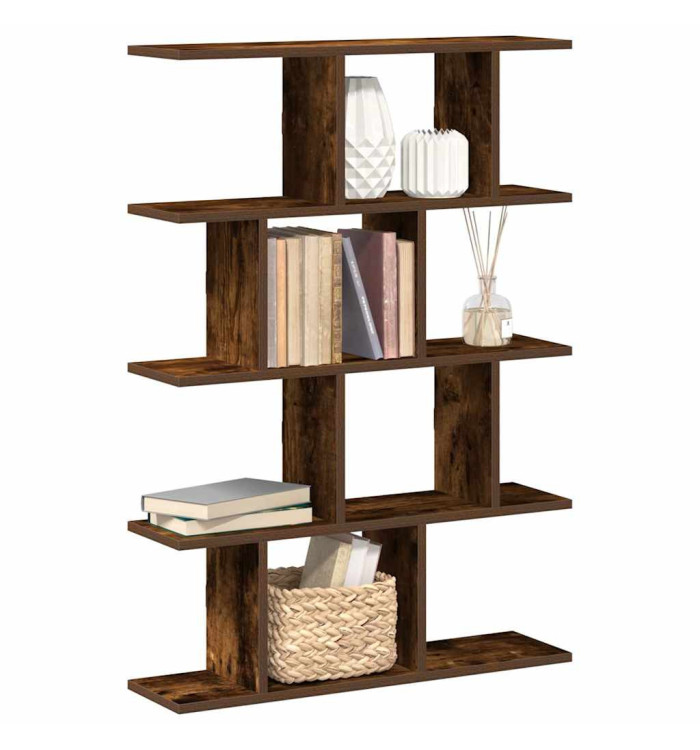 Étagère cube murale 12 compartiments chêne fumé bois ingénierie | Mobilier & Déco