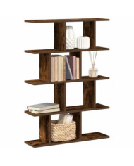 Étagère cube murale 12 compartiments chêne fumé bois ingénierie | Mobilier & Déco