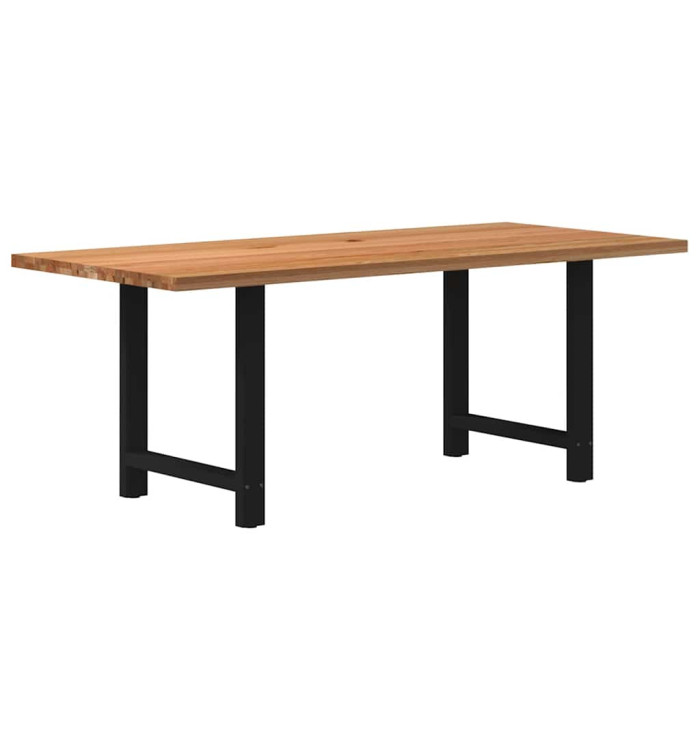 Table à manger marron clair bois de chêne massif rectangulaire | Mobilier & Déco
