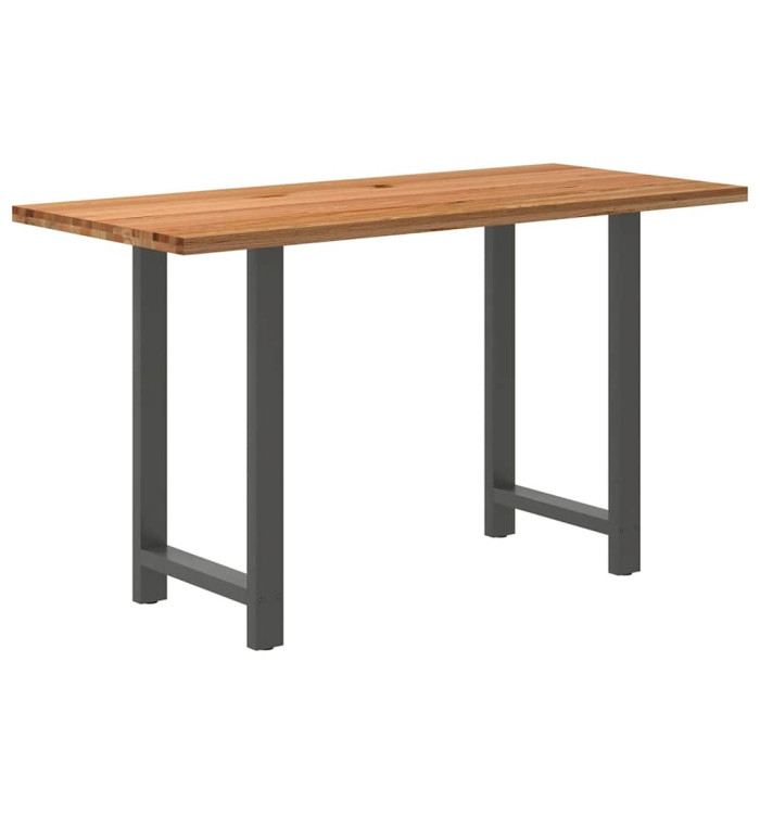 Table de bar marron clair bois de chêne massif rectangulaire | Mobilier & Déco
