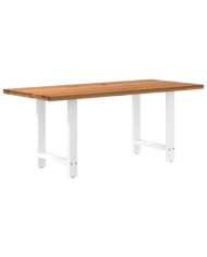 Table à manger marron clair bois de chêne massif rectangulaire | Mobilier & Déco