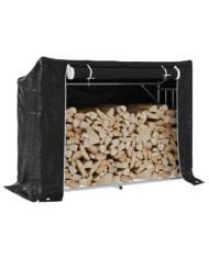 Portant de bois de chauffage et housse de pluie acier galvanisé | Mobilier & Déco