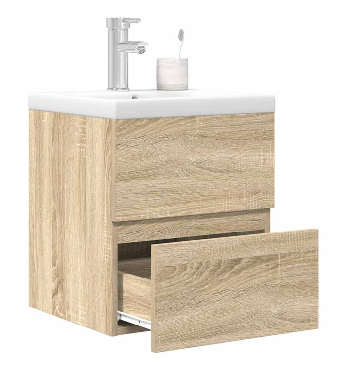 Ensemble de meubles de salle de bain 2 pcs chêne sonoma | Mobilier & Déco