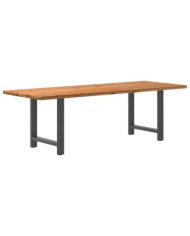 Table à manger marron clair bois de chêne massif rectangulaire | Mobilier & Déco