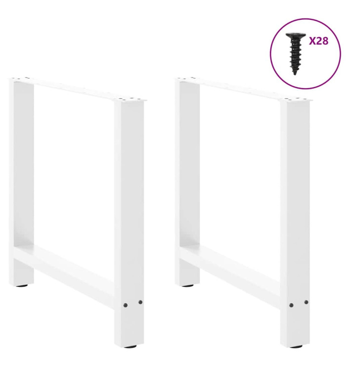 Pieds de table basse blanc 2 pcs 70x(72-73) cm acier | Mobilier & Déco