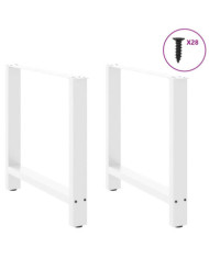 Pieds de table basse blanc 2 pcs 70x(72-73) cm acier | Mobilier & Déco