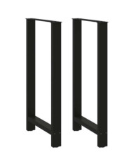 Pieds de table basse noir 2 pcs 60x(110-111) cm acier | Mobilier & Déco