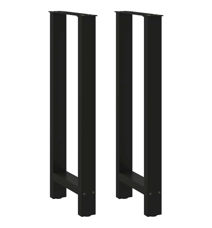 Pieds de table basse noir 2 pcs 50x(100-101) cm acier | Mobilier & Déco