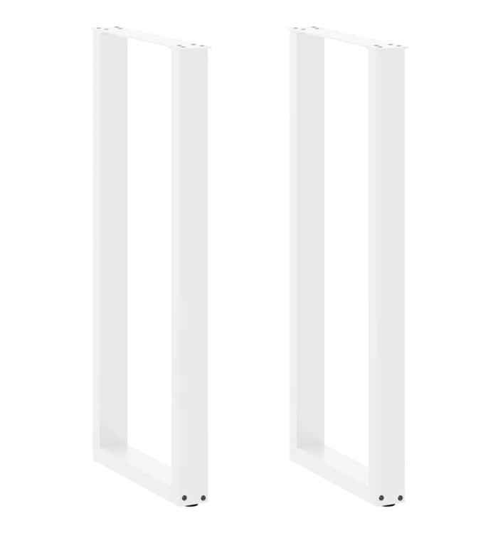 Pieds de table basse forme de U 2pcs blanc 50x(110-111)cm acier | Mobilier & Déco