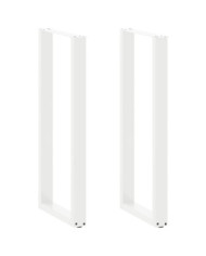 Pieds de table basse forme de U 2pcs blanc 50x(110-111)cm acier | Mobilier & Déco