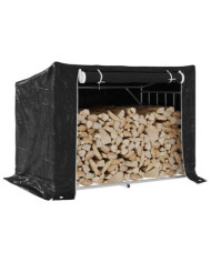 Portant de bois de chauffage et housse de pluie acier galvanisé | Mobilier & Déco