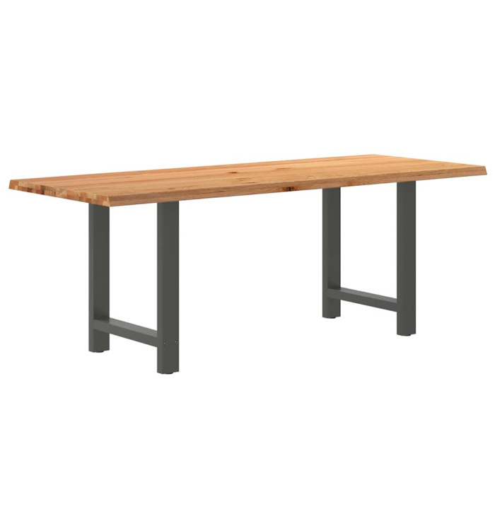 Table à manger marron clair bois de chêne massif rectangulaire | Mobilier & Déco