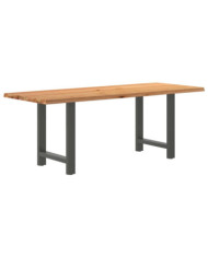 Table à manger marron clair bois de chêne massif rectangulaire | Mobilier & Déco
