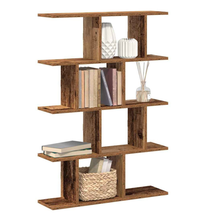 Étagère cube murale 12 compartiments vieux bois bois ingénierie | Mobilier & Déco