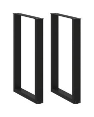 Pieds de table basse forme de U 2 pcs noir 60x(90-91) cm acier | Mobilier & Déco