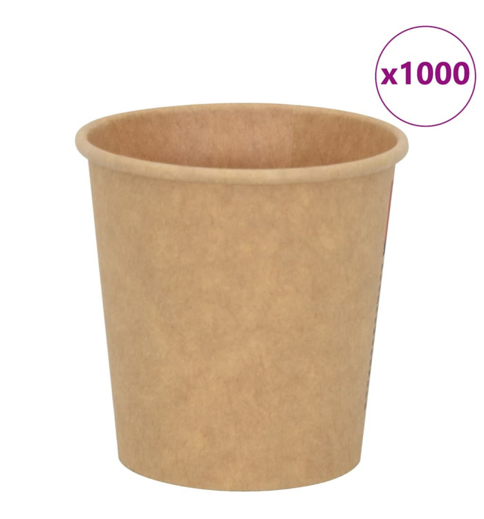 Tasses à café en papier 1000 pcs 4oz 100ml marron | Mobilier & Déco