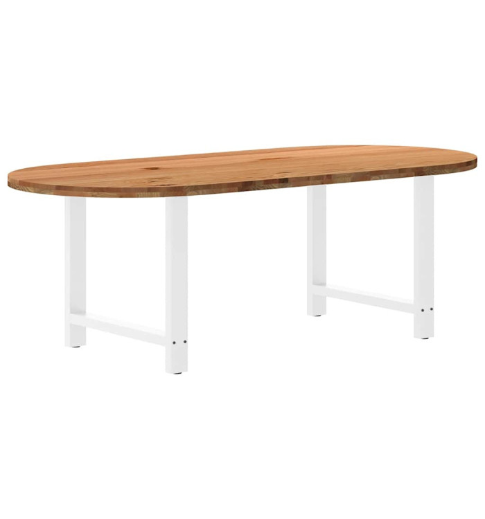 Table à manger 220x100x74 cm bois de chêne massif ovale | Mobilier & Déco