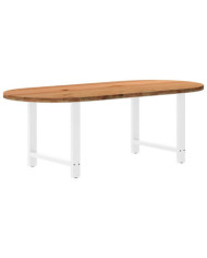 Table à manger 220x100x74 cm bois de chêne massif ovale | Mobilier & Déco