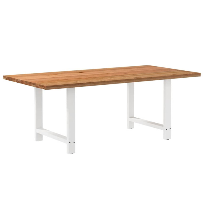 Table à manger marron clair bois de chêne massif rectangulaire | Mobilier & Déco