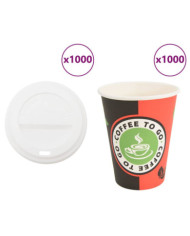 Tasses à café en papier avec couvercles 1000 pcs 4oz 100ml | Mobilier & Déco