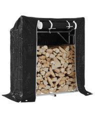 Portant de bois de chauffage et housse de pluie acier galvanisé | Mobilier & Déco