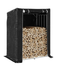 Portant de bois de chauffage et housse de pluie acier galvanisé | Mobilier & Déco