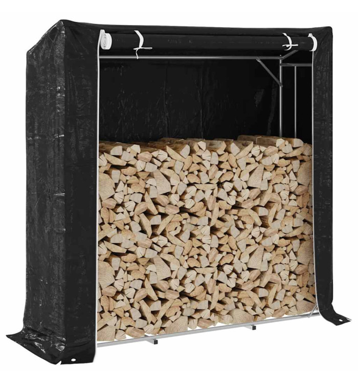 Portant de bois de chauffage et housse de pluie acier galvanisé | Mobilier & Déco
