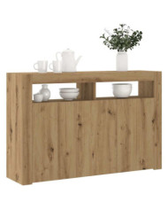 Buffet avec lumières LED chêne artisanal bois d'ingénierie | Mobilier & Déco