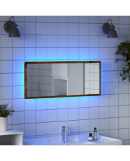 Miroir de salle de bain à LED vieux bois bois d'ingénierie | Mobilier & Déco
