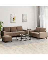 Ensemble de canapés 3 pcs marron tissu | Mobilier & Déco