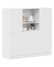 Ensemble d'armoires de cuisine 3 pcs blanc bois d'ingénierie | Mobilier & Déco