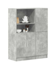 Ensemble d'armoires de cuisine 2 pcs gris béton bois ingénierie | Mobilier & Déco