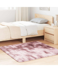 Tapis Shaggy à poils longs NAVARRA rose poudré 120x120 cm | Mobilier & Déco