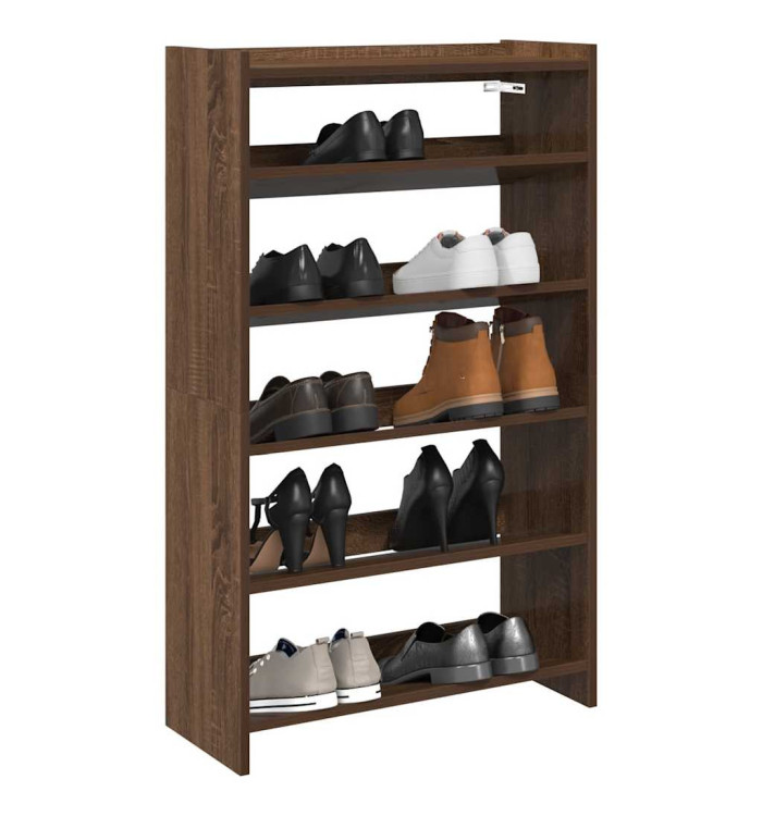 Étagère à chaussures chêne marron 60x25x100 cm bois ingénierie | Mobilier & Déco
