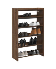 Étagère à chaussures chêne marron 60x25x100 cm bois ingénierie | Mobilier & Déco