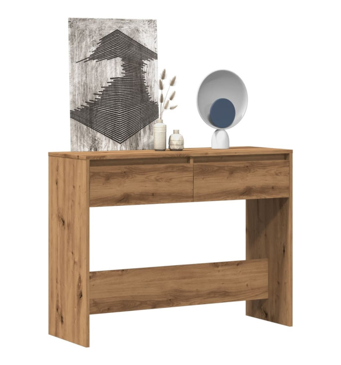 Table console chêne artisanal 100x35x76,5 cm bois d'ingénierie | Mobilier & Déco