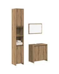 Ensemble de meubles salle de bain 3 pcs bois d'ingénierie | Mobilier & Déco